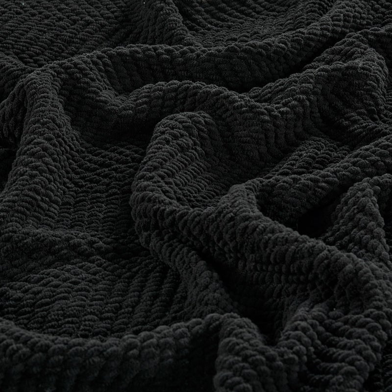 Home Soft Things Black Throw Blanket Knitted Tweed Throw 50'' x 60'', Raven, Super Soft Cozy Warm Comfortable Breathable Throw for Living Room Chair Couch Bed Sofa Bedroom Home DÃ©cor - Image 5